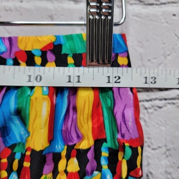 Vintage Maggy London 100% Silk Tassel Print Straight Skirt Size 4 - Picture 11 of 11